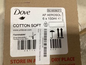 Lot of (2) 6-Packs of 150ml Dove Cotton Soft Antiperspirant Spray