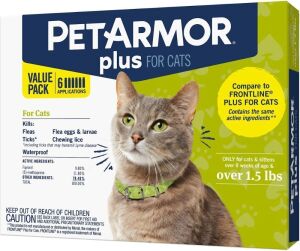 PetArmor Plus Flea & Tick Spot Treatment for Cats, over 1.5 lbs - 6 Month Supply