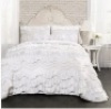 Lush Decor Kemmy Quilt Ruffled 3 Piece Full/Queen Size Bedding Set, White