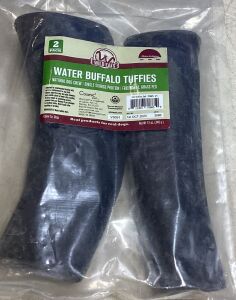 Lot of 2-Pack Water Buffalo Tuffies Natural Dog Chew