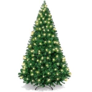 6' Premium Artificial Pre-Lit Pine Christmas Tree w/ 1,000 Tips, 250 Lights