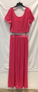 Womens 2 pc Crop Top & Pant Set, XL