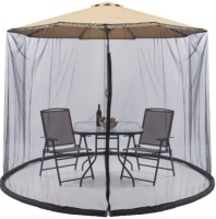 Adjustable Bug Net Accessory for Patio Umbrella w/ Zippered Door - 9ft