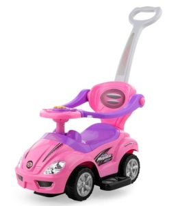 3-in-1 Kids Push Car w/ Handle and Horn, Pink, Missing Hardware