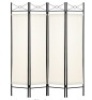 4-Panel Folding Privacy Screen w/ Steel Frame, 6ft,&nbsp;White