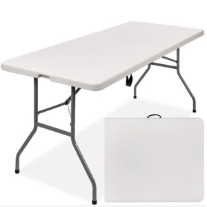 6ft Portable Folding Plastic Dining Table w/ Handle, Lock