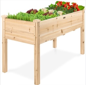 Raised Garden Bed, Elevated Wood Garden Planter Stand, 48x24x30in