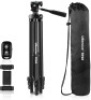 UBeesize&nbsp;51" Adjustable Travel Video Tripod Stand with Cell Phone Mount Holder & Smartphone Wireless Remote - Appears New&nbsp;&nbsp;
