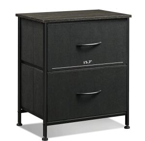 Set of (2) Nightstands - Charcoal Black