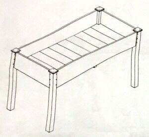 48"x24 Elevated Wood Planter - Gray