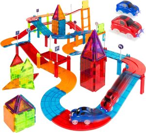 105-Piece Kids Magnetic Building Tiles Set