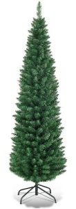 5 ft. PVC Unlit Artificial Slim Pencil Christmas Tree with Stand