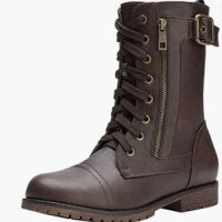 DREAM PAIRS Women's Ankle Bootie, Mission Brown, Size 8