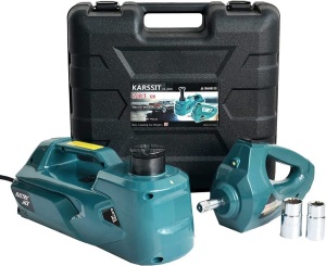 KARSSIT 2 in1 Electric Car Jack Kit 5 ton 12V Car Jack with Impact Wrench