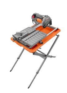 Rigid 9 Amp Corded 7 in. Wet Tile Saw with Stand - Blade Guard Won't Stay Shut 