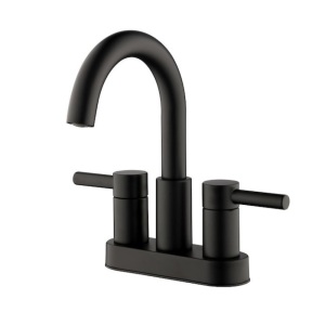 Allen + Roth Harlow Centerset Bath Faucet with Drain, Matte Black  