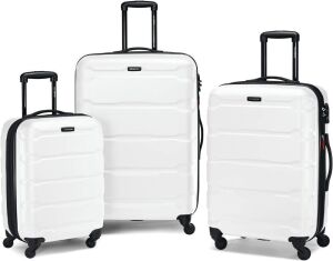 Samsonite Omni PC Hardside Expandable Luggage with Spinner Wheels, 3-Piece Set (20/24/28), White 