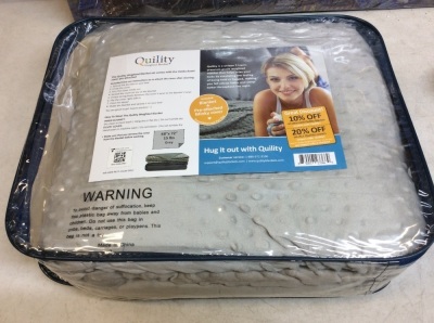 Quility 15 lb Weighted Blanket, 48" x 72", Grey - New