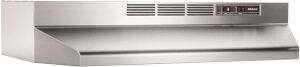 Broan-NuTone 413004 Non-Ducted Ductless Range Hood with Lights Exhaust Fan for Under Cabinet, 30-Inch, Stainless Steel 