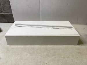 Floating Wall Shelf w/ Drawer, White