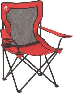 Lot of (3) Coleman Mesh Quad Camping Chairs - 1 Has Rip in Bag 