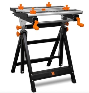 WEN WB2322T 24-Inch Height Adjustable Tilting Steel Portable Work Bench and Vise with 8 Sliding Clamps, Missing Hardware