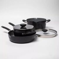 5pc Ceramic Non-Stick Aluminum Stackable Cookware Set