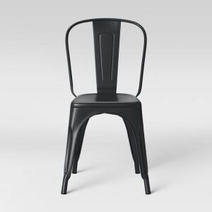 Carlisle High Back Metal Dining Chair - Matte Black