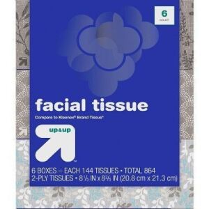 Case of 6-Pack/144-Count Facial Tissue