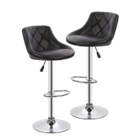 Scurrty Set of 2 Bar Stools Adjustable Height, Black, Missing Hardware
