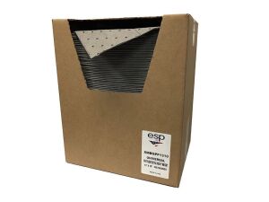 Case of (100) 13"x10" Spilfyter XMBGPF1310 Extra Heavy Absorbent,12 Gal Capacity, Polypropylene, Gray Pad