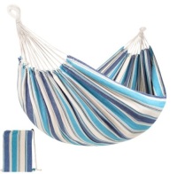 Lot of 2, 2-Person Brazilian-Style Double Hammock w/ Portable Carrying Bag, Ocean