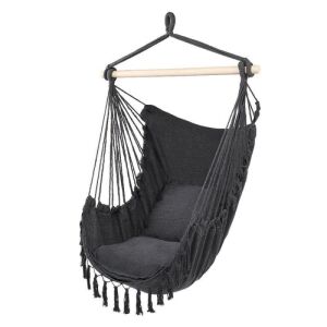 Hammock Chair Swing with 2 Cushions - Gray