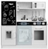 Pretend Play Kitchen Wooden Toy Set for Kids with 11 Accessories, White, Missing Hardware