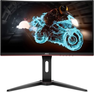 AOC C24G1A 24" Curved Frameless Gaming Monitor, FHD 1920x1080, 1500R, VA, 1ms MPRT, 165Hz (144Hz supported), FreeSync Premium, Height adjustable Black - New  