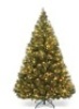 6 ft. Pre-Lit PVC Artificial Carolina Pine Tree Flocked Cones Hinged with LED Lights