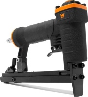 20-Gauge 3/8-Inch Crown Air-Powered Pneumatic T50 Stapler for Upholstery and Woodworking , Black