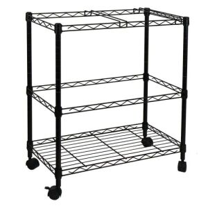 2-Tier Metal Wire Storage Cart - Black