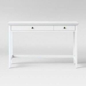 Carson Wood Writing Desk with Drawers White - Threshold