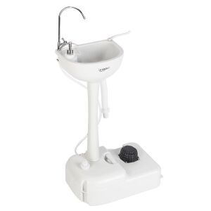 Portable Hand Wash Basin Stand with Towel Holder & Soap Dispenser 