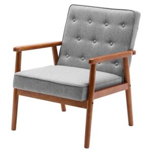 Wooden Accent Lounge Chair - Gray