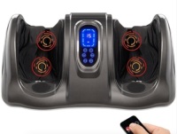 Therapeutic Foot Massager w/ High Intensity Rollers, Remote, 3 Modes, Gray
