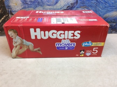 Huggies Little Movers Baby Diapers, Size 5, 150 ct - New