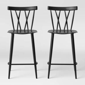 Set of 2 Becket Metal X Back Counter Height Barstool - Project 62