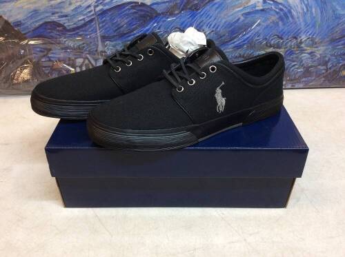 Polo Ralph Lauren Men's Faxon Low Sneaker, Black,&nbsp;Size 11 - New