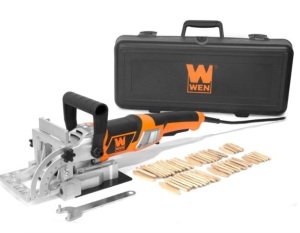 WEN JN8504 8.5-Amp Plate and Biscuit Joiner with Case and Biscuits, May Be Missing Hardware