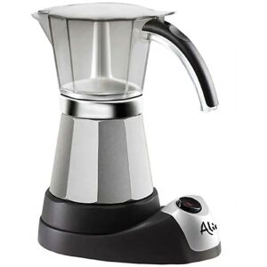 Italian Moka 6-Cup Black Stainless Steel Espresso Machine