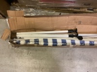 VidaXL Retractable Awning, Blue/White Stripe, May Be Missing Hardware