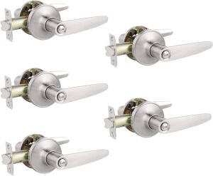 5-Pack Probrico Privacy Door Lever - Satin Nickel