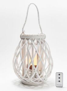 Barbara King 12" Wooden Lantern with Tiki Flameless Candle & Remote - Cosmetic Damage